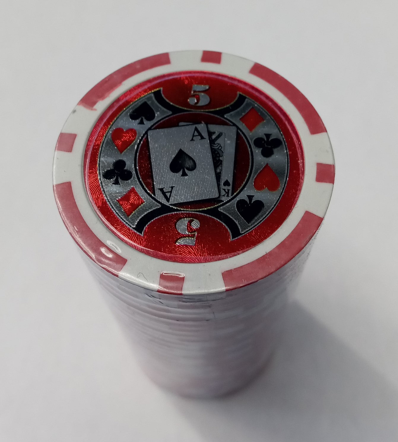 XD-209 Red $5 Ace & King Poker Chips 50pcs