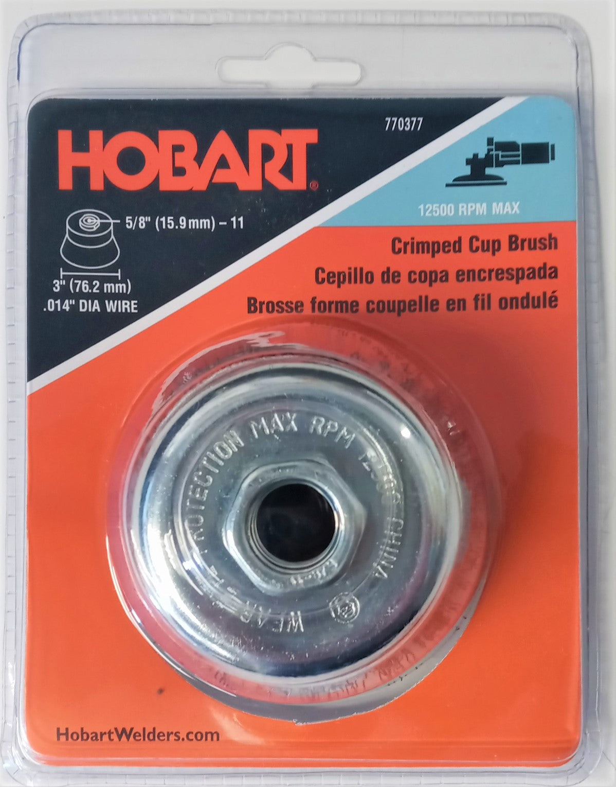 Hobart 770377 Crimped Cup Brush 3" x .014" x 5/8" 11