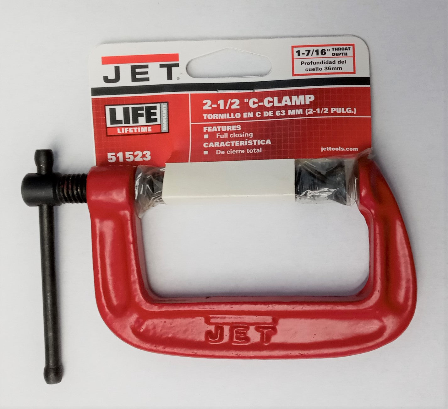 Jet 51523 2-1/2" C-Clamp 1-7/16" Throat Depth