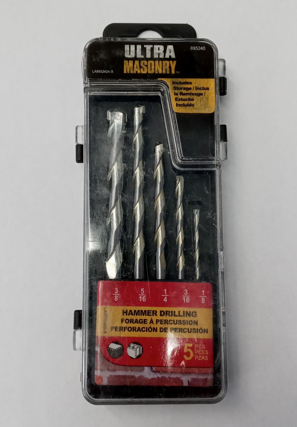 Mibro 5-teiliges Steinbohrer-Set – Für Beton & Mauerwerk, Größen 1/8" Bis 3/8"