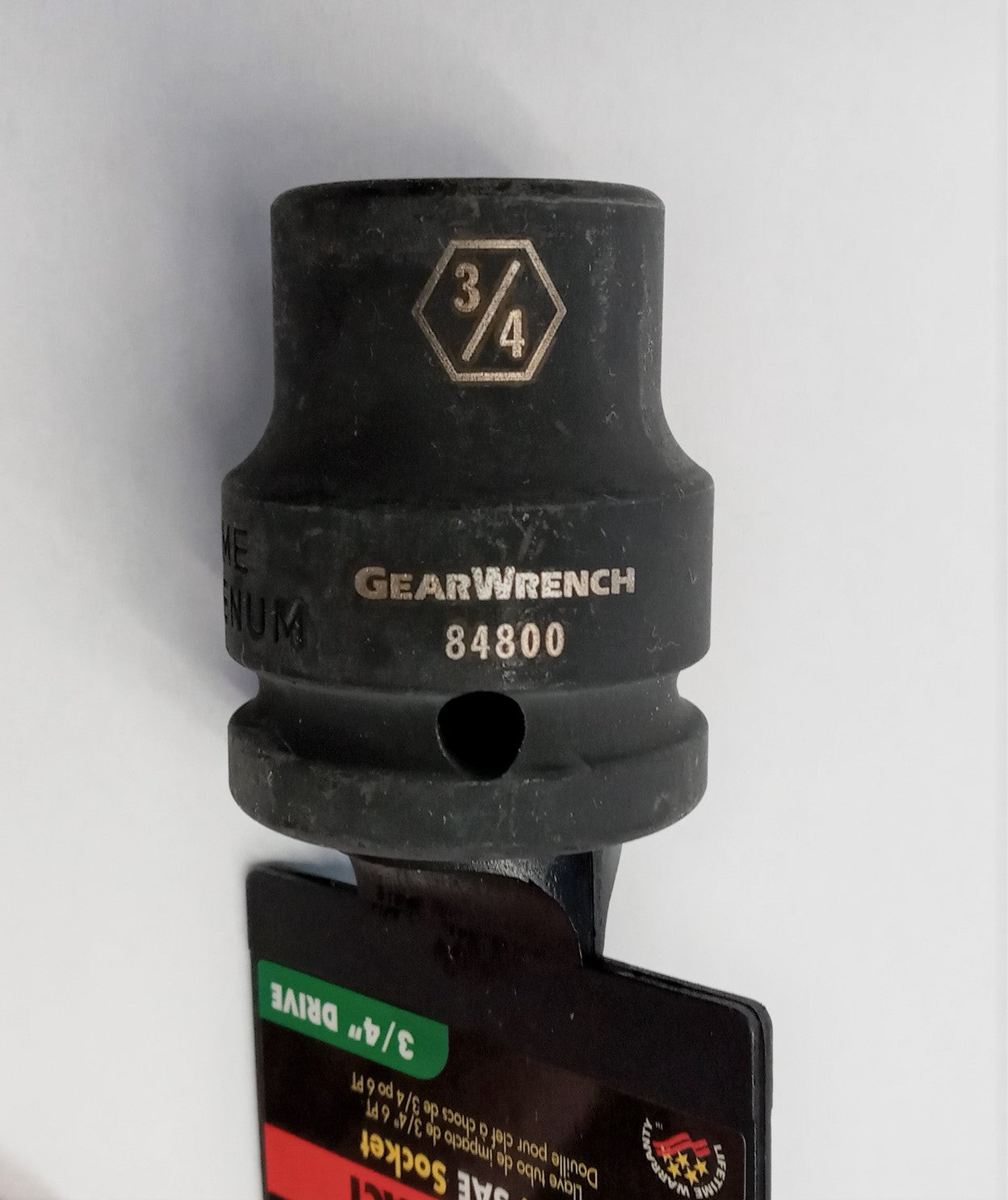 Gearwrench 84800 3/4" Drive 6 Point Standard Impact SAE Socket 3/4"