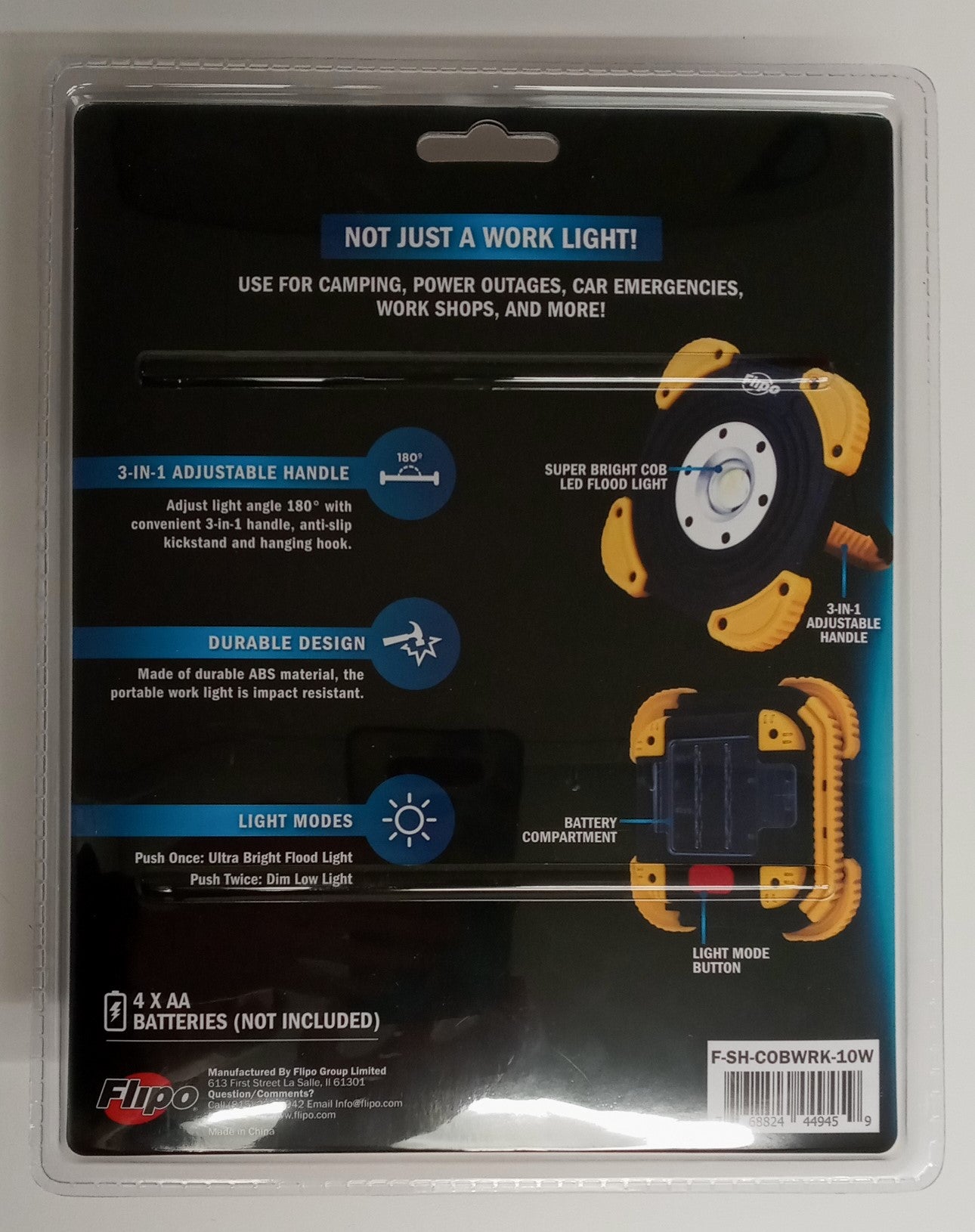 Titan F-SH-COBWRK-10W COB LED Portable, Adjustable Work Light 10W