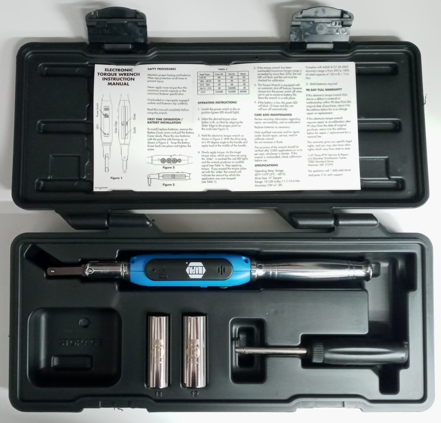 NAPA 4350 1/4" Drive Electronic Torque Wrench 12 120 in./lbs. W/