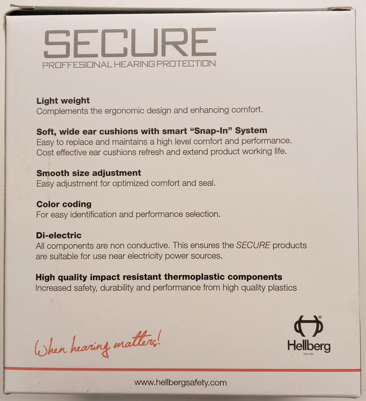 Hellberg 42202-001 Full Brim Hard Hat Mount Passive Ear Muff NRR 24 (muff only)