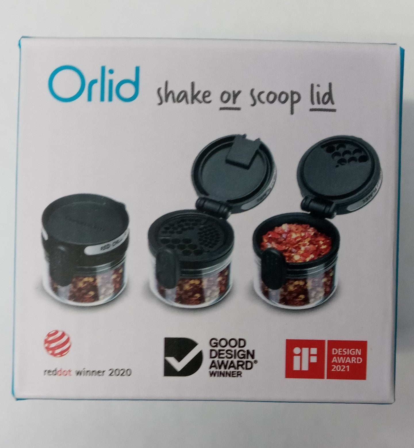 Dreamfarm Orlid Stackable Glass Container Shake & Scoop Lid (1 jar) DFOL7053