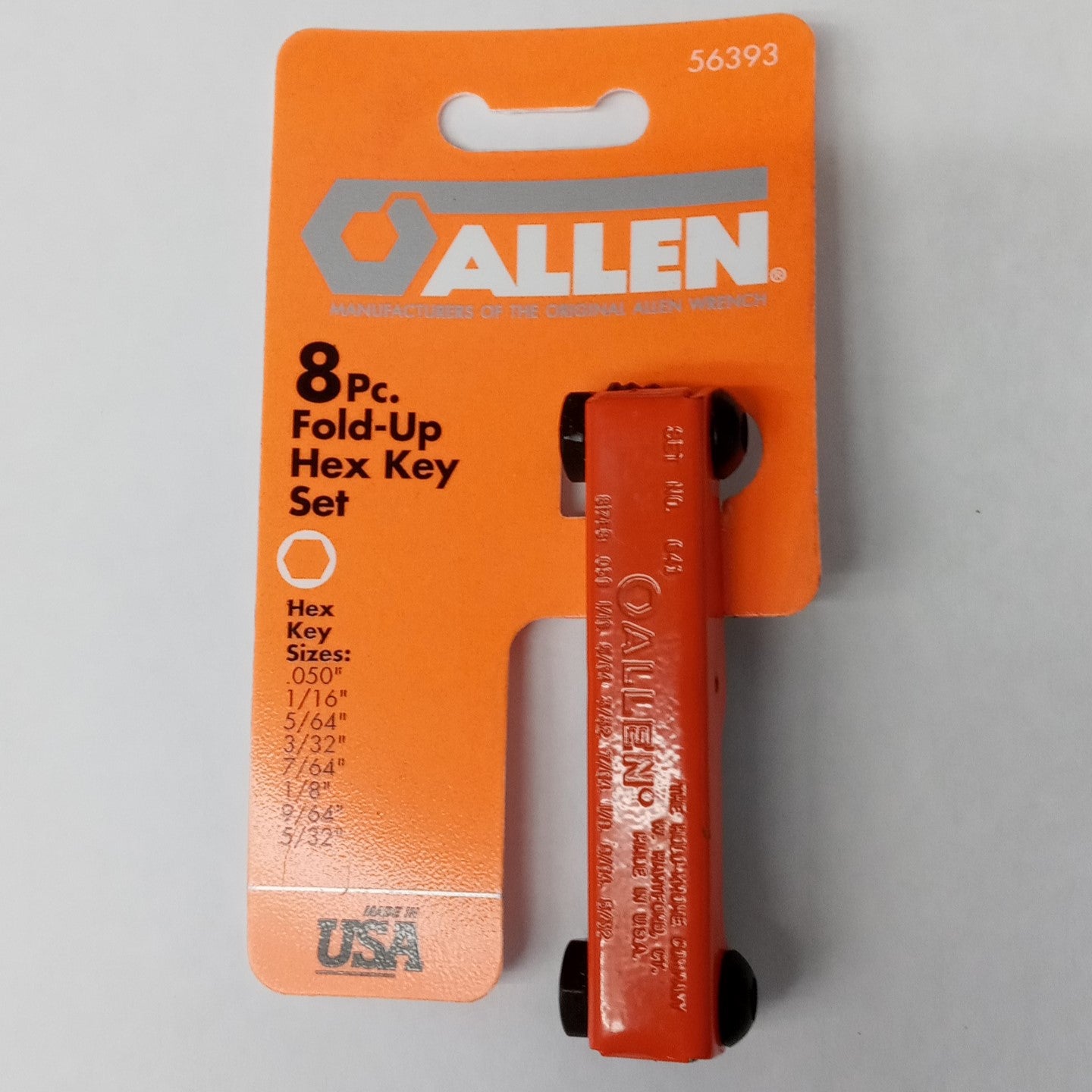 Allen 56393 8pc Fold-Up Hex Key Set USA