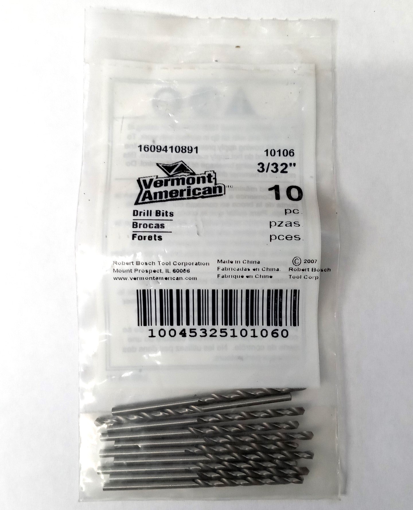 Vermont American 10106 3/32" Drill Bits 10pc