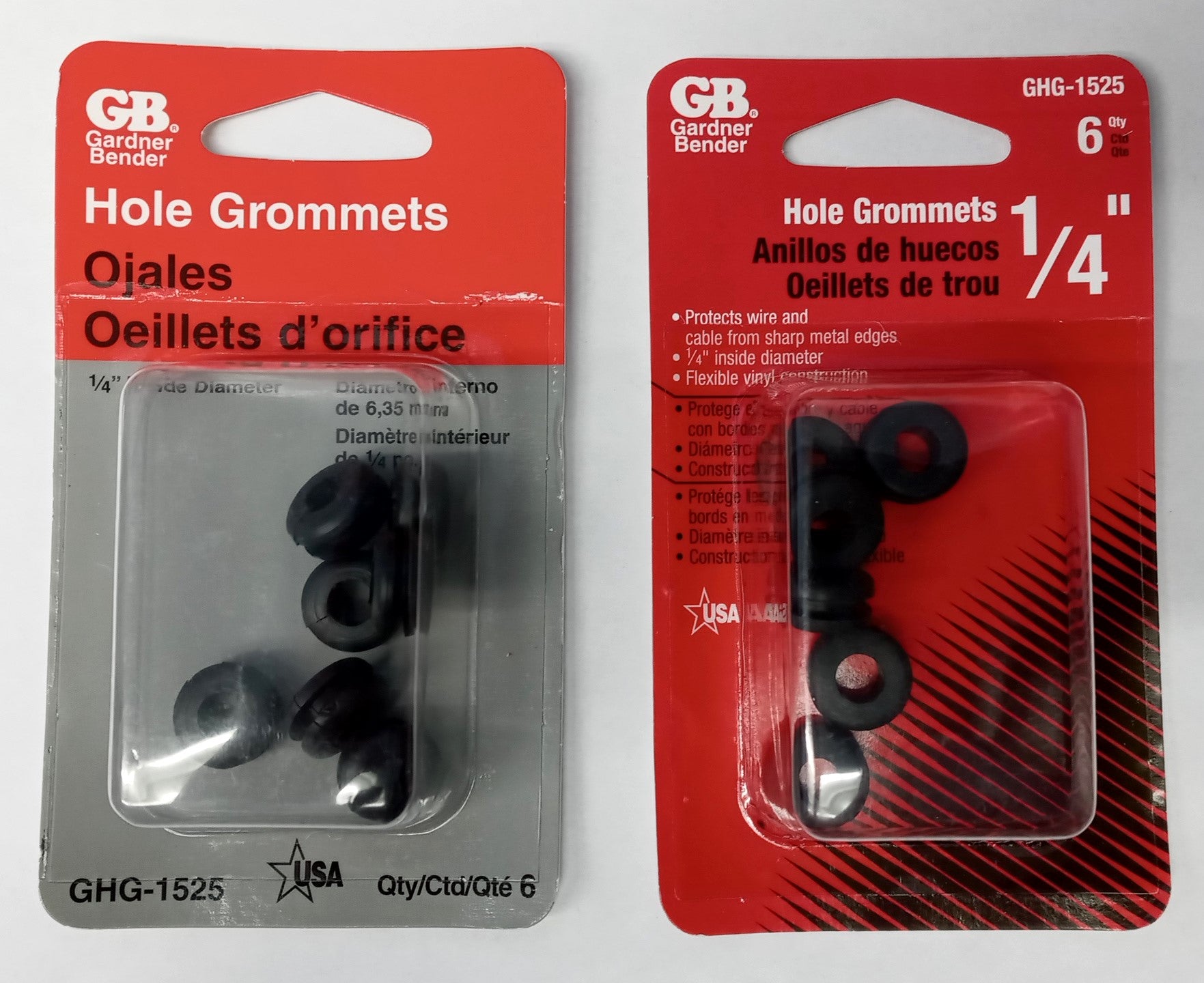 Gardner Bender GHG-1525 1/4" Hole Grommets (2 Packs of 6) USA