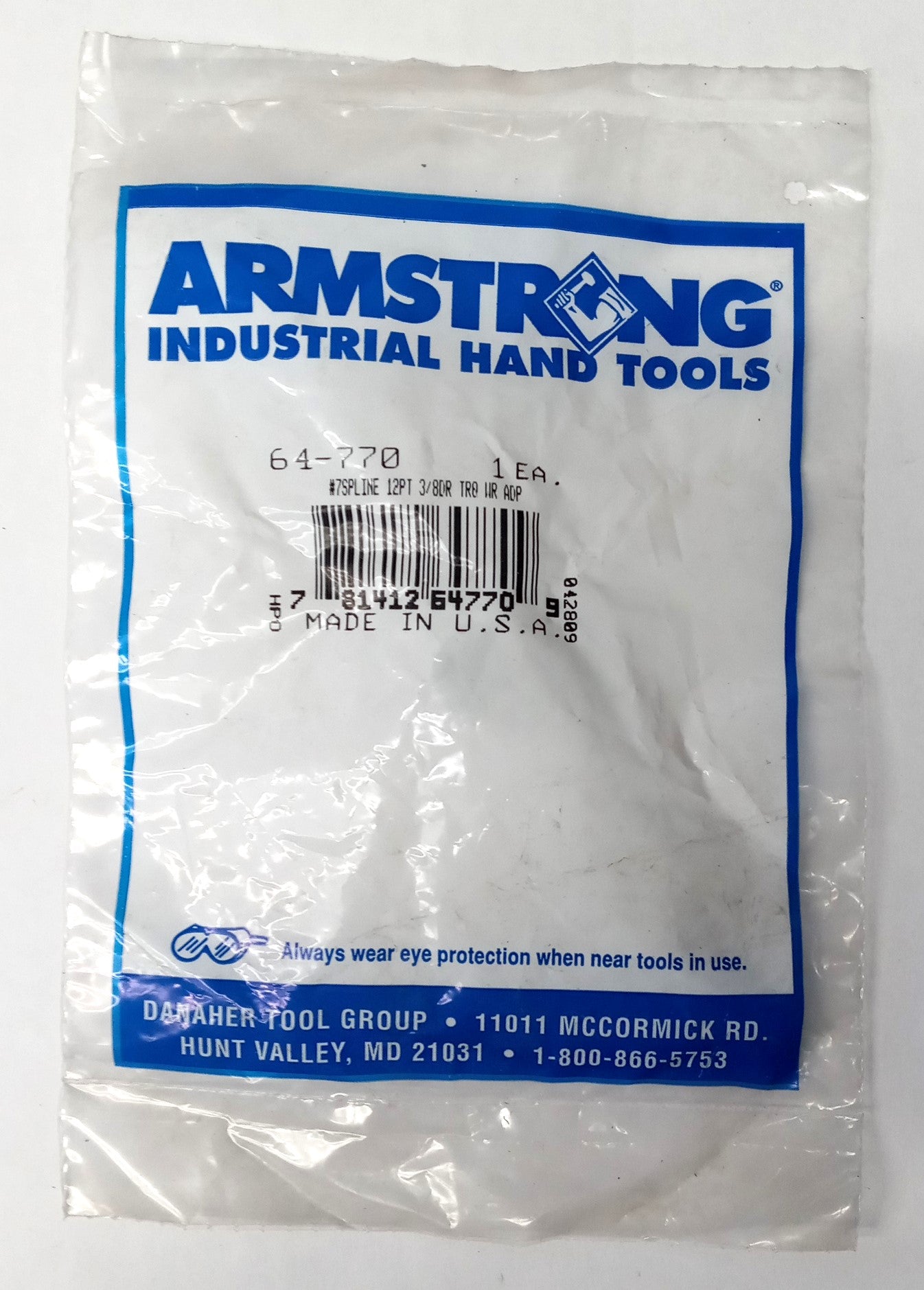 ARMSTRONG 64-770 3/8" Drive #7 Spline 12-Point Torque Wrench Adapter USA