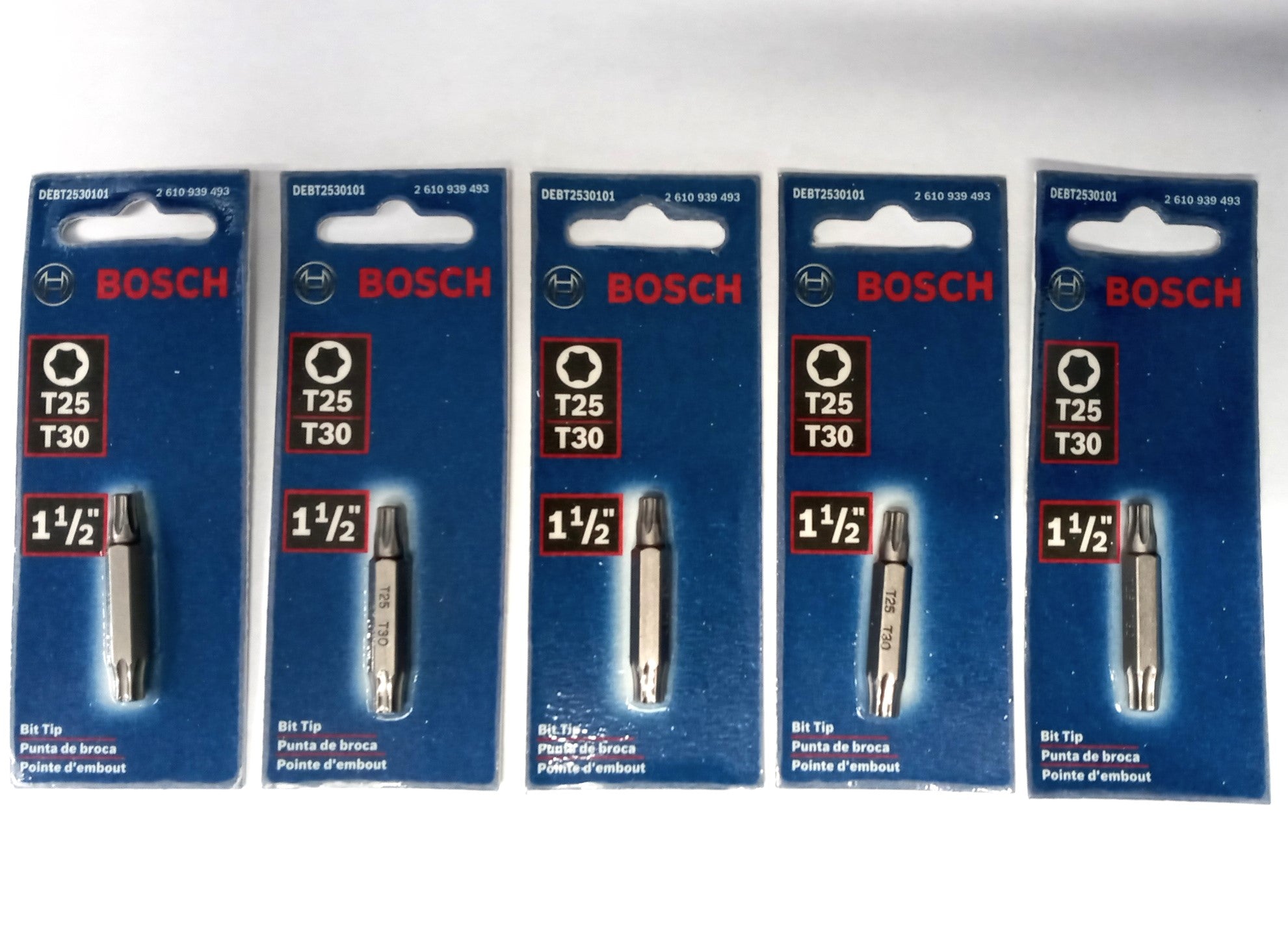 Bosch DEBT2530101 T25/T30 1-1/2" Double End Torx Bit Tips USA 5pcs