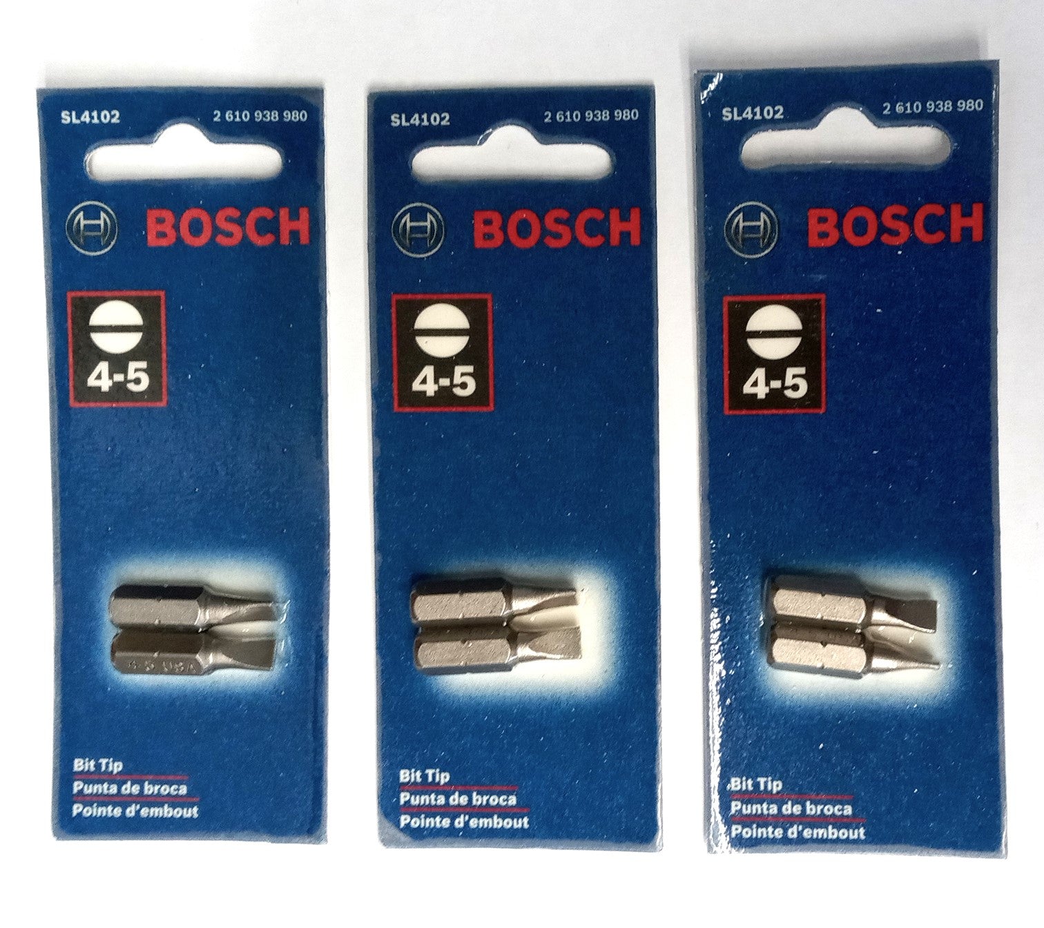 Bosch SL4102 4-5 Slotted Bit Tips USA (3pks of 2)