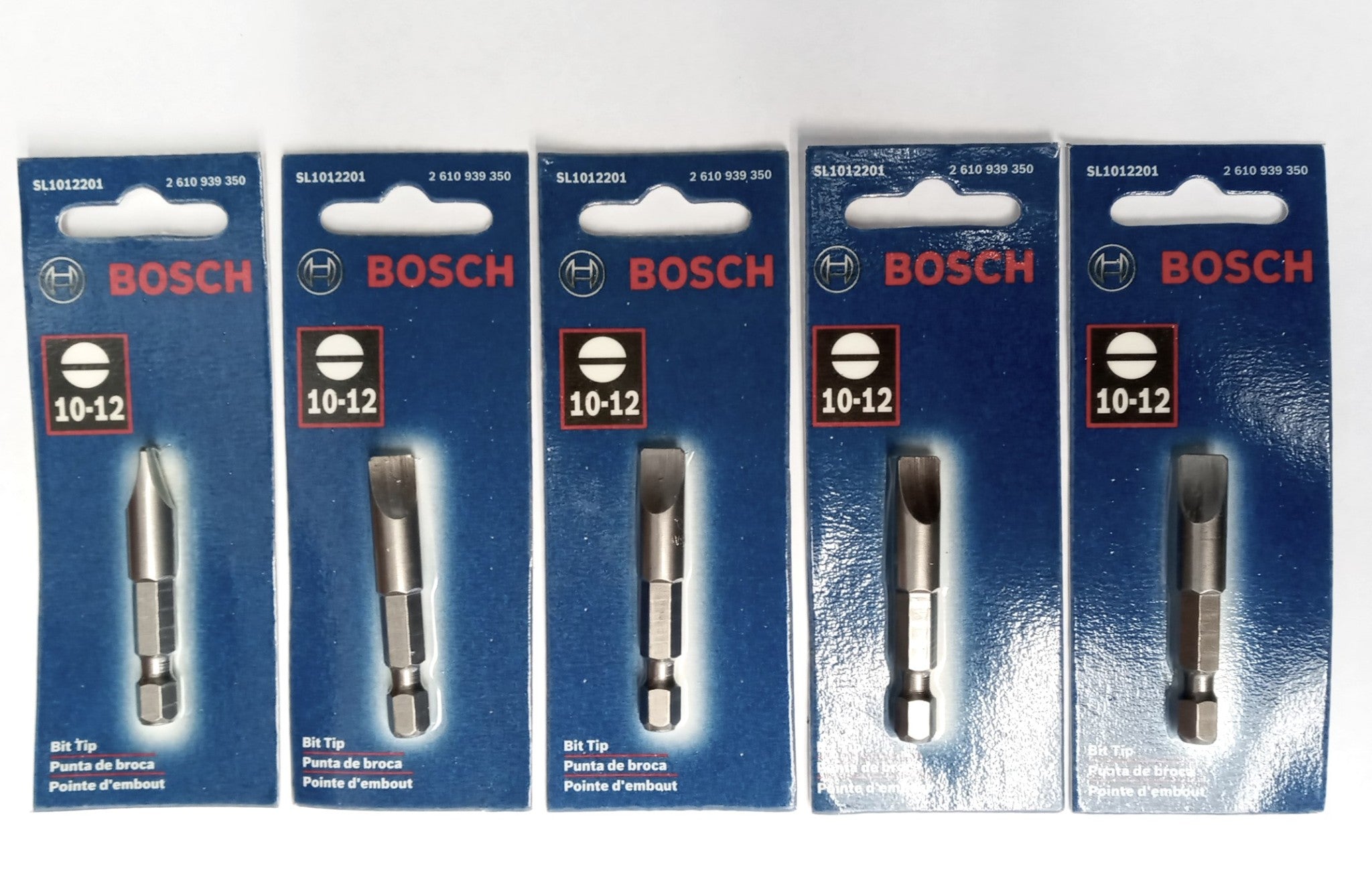 Bosch SL1012201 10-12 Slotted Bit Tips (5pcs)
