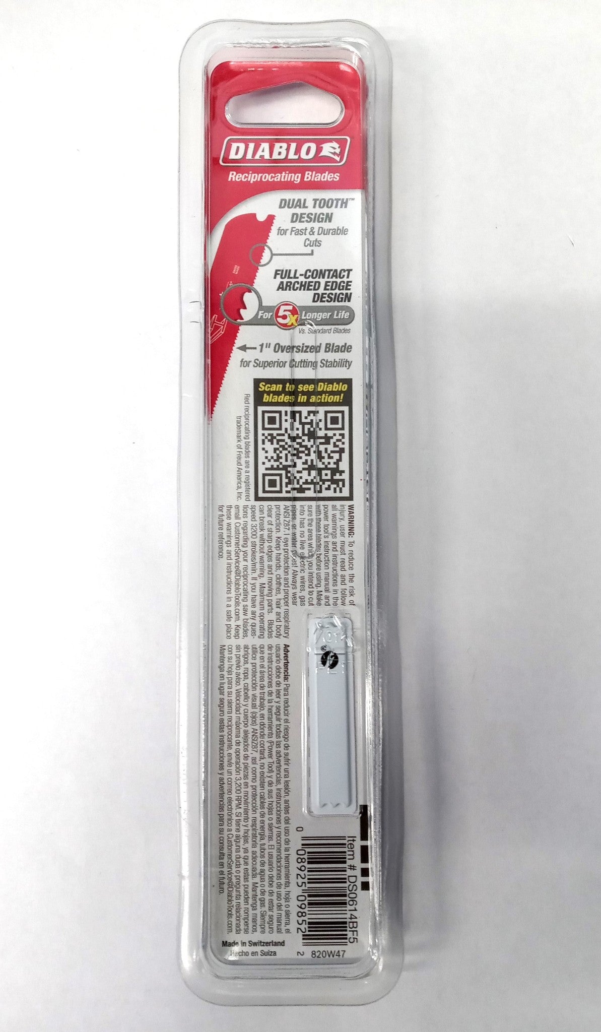 Diablo DS0614BF5 6" 14/18 TPI Bimetal Reciprocating Steel Demon Saw Blade 5-Pack