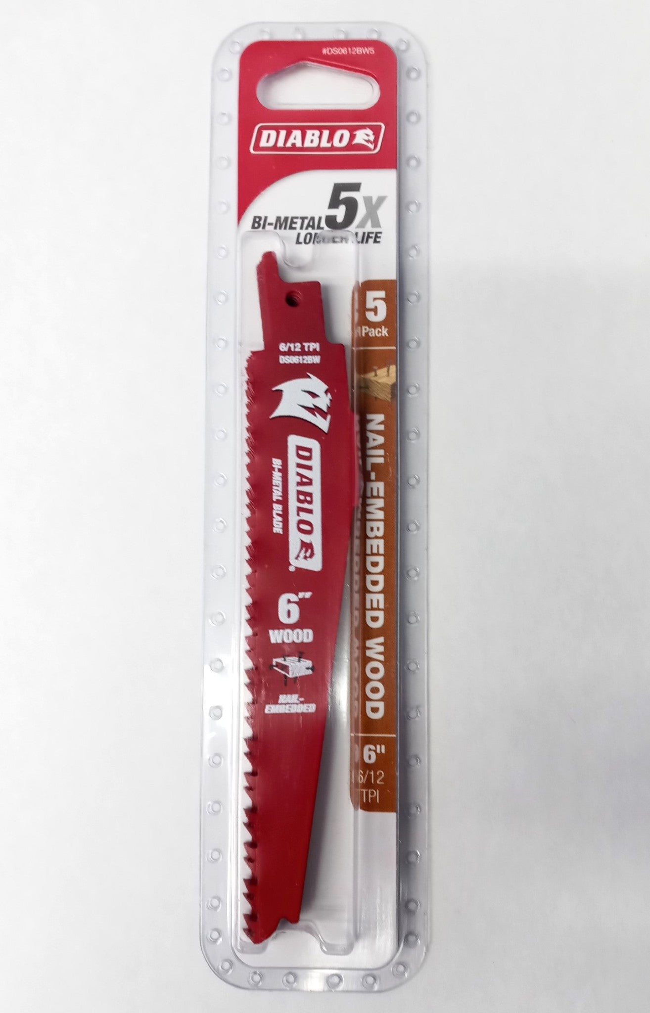 Diablo DS0612BW5  6" 6/12TPI Bi-Metal Reciprocating Blade 5pk