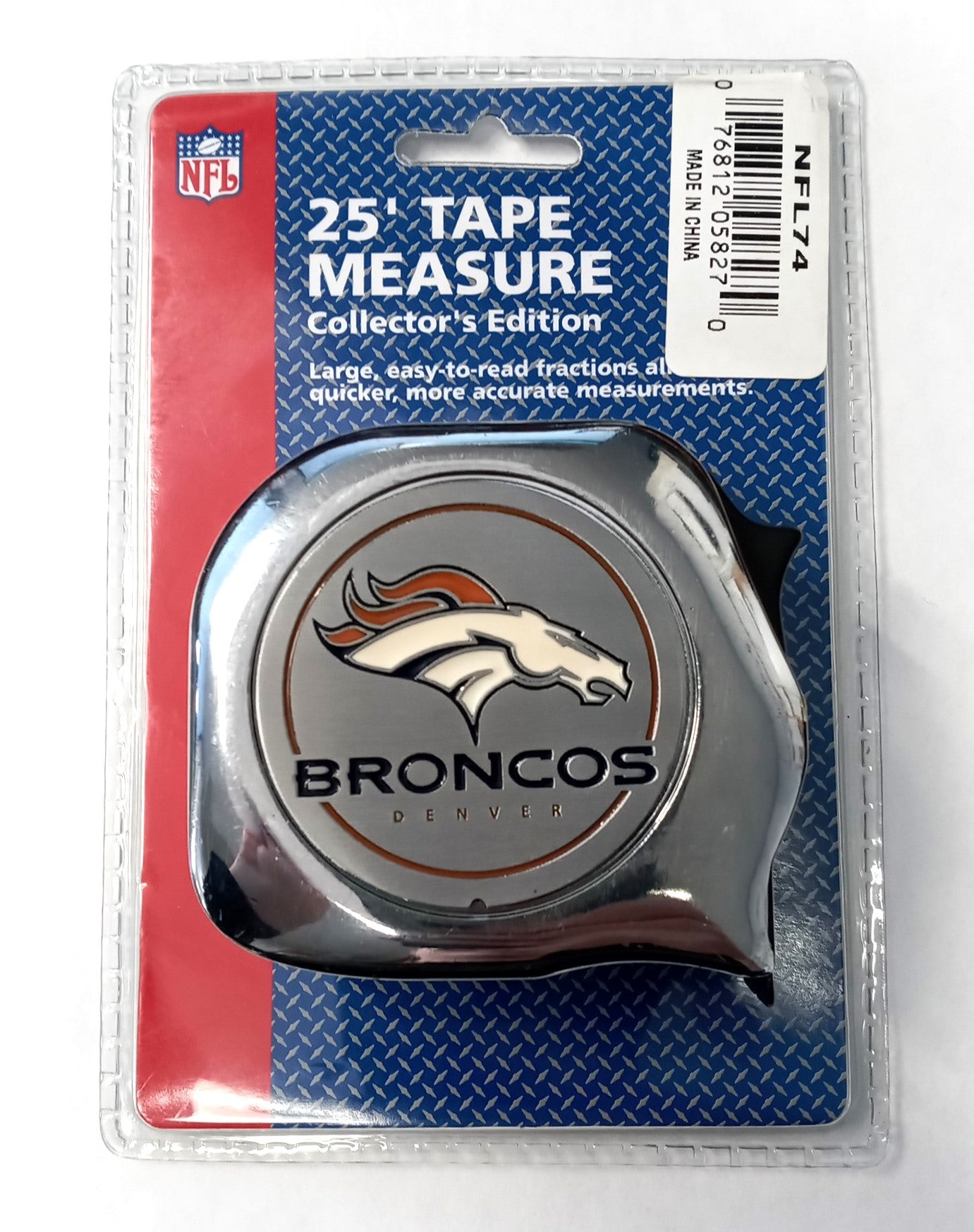 NFL74 Denver Broncos 1" x 25' Tape Measure Collector's Edition