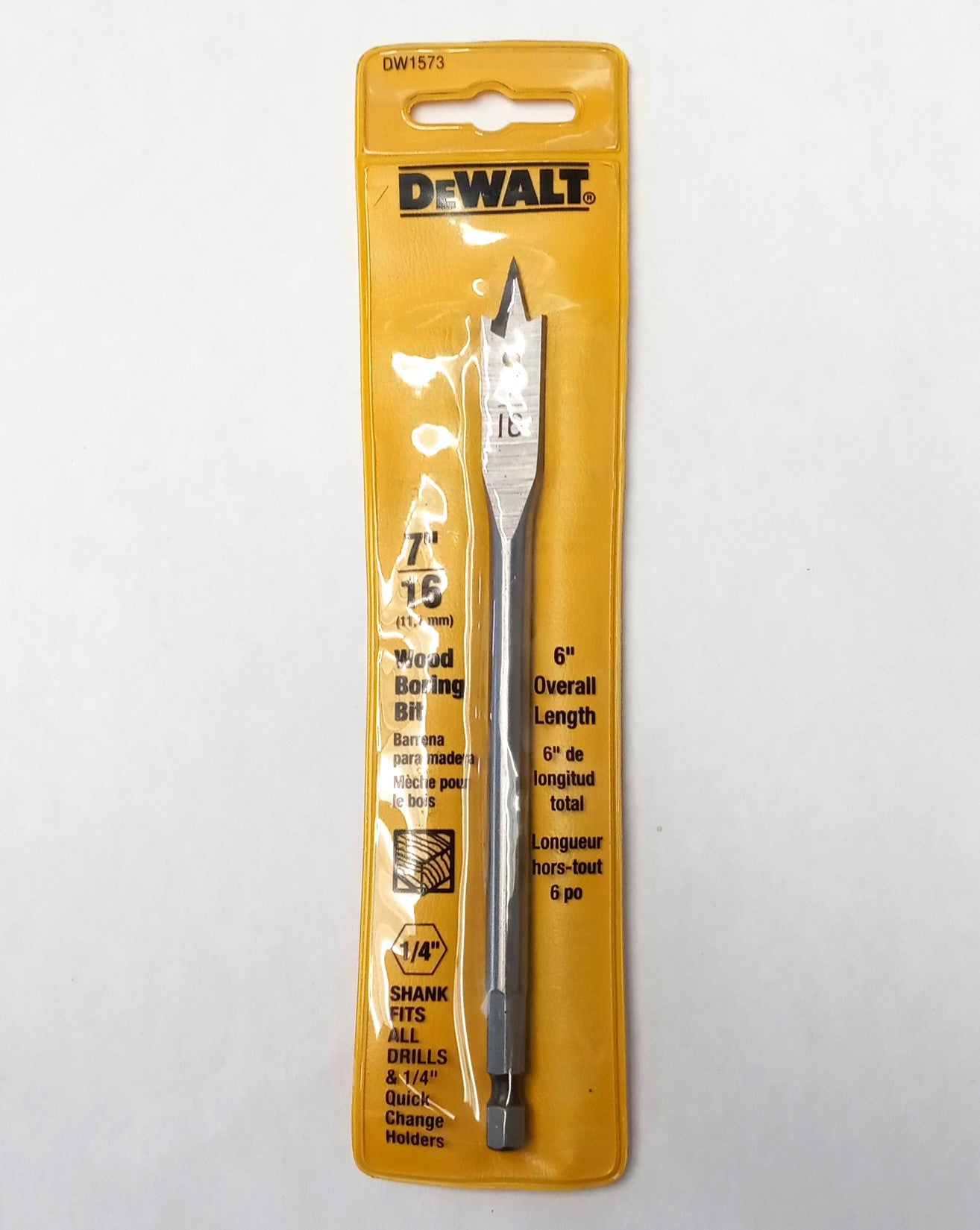 Dewalt DW1573 7/16" X 6" Spade Drill Bit