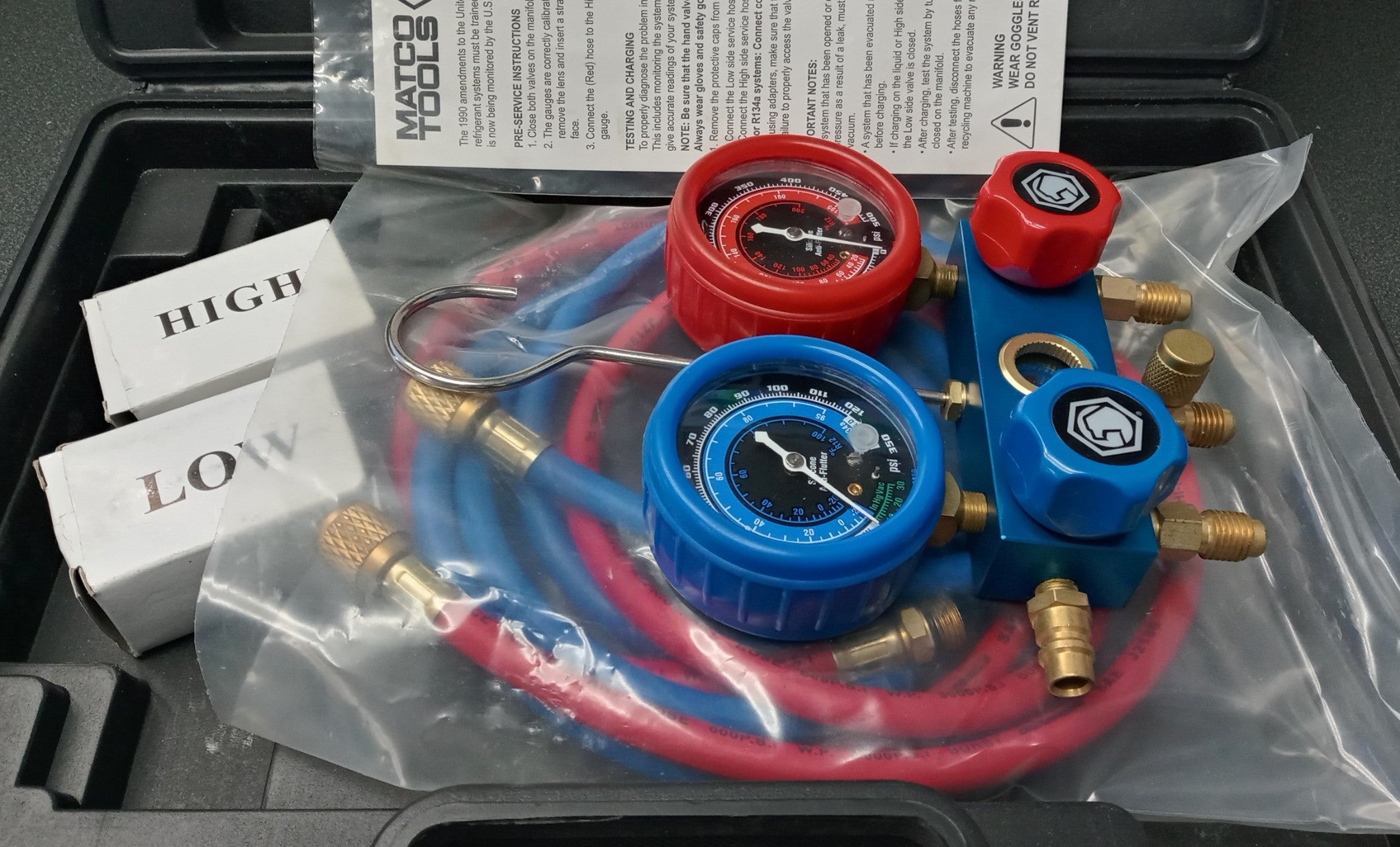 Matco Tools AC13472A R134a Aluminum Manifold Gauge Set