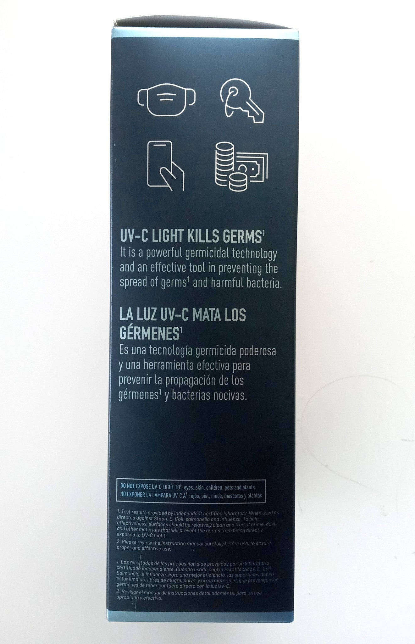 Globe UV-C Light Disinfecting Box, White, Indicator Light, USB Cable Included