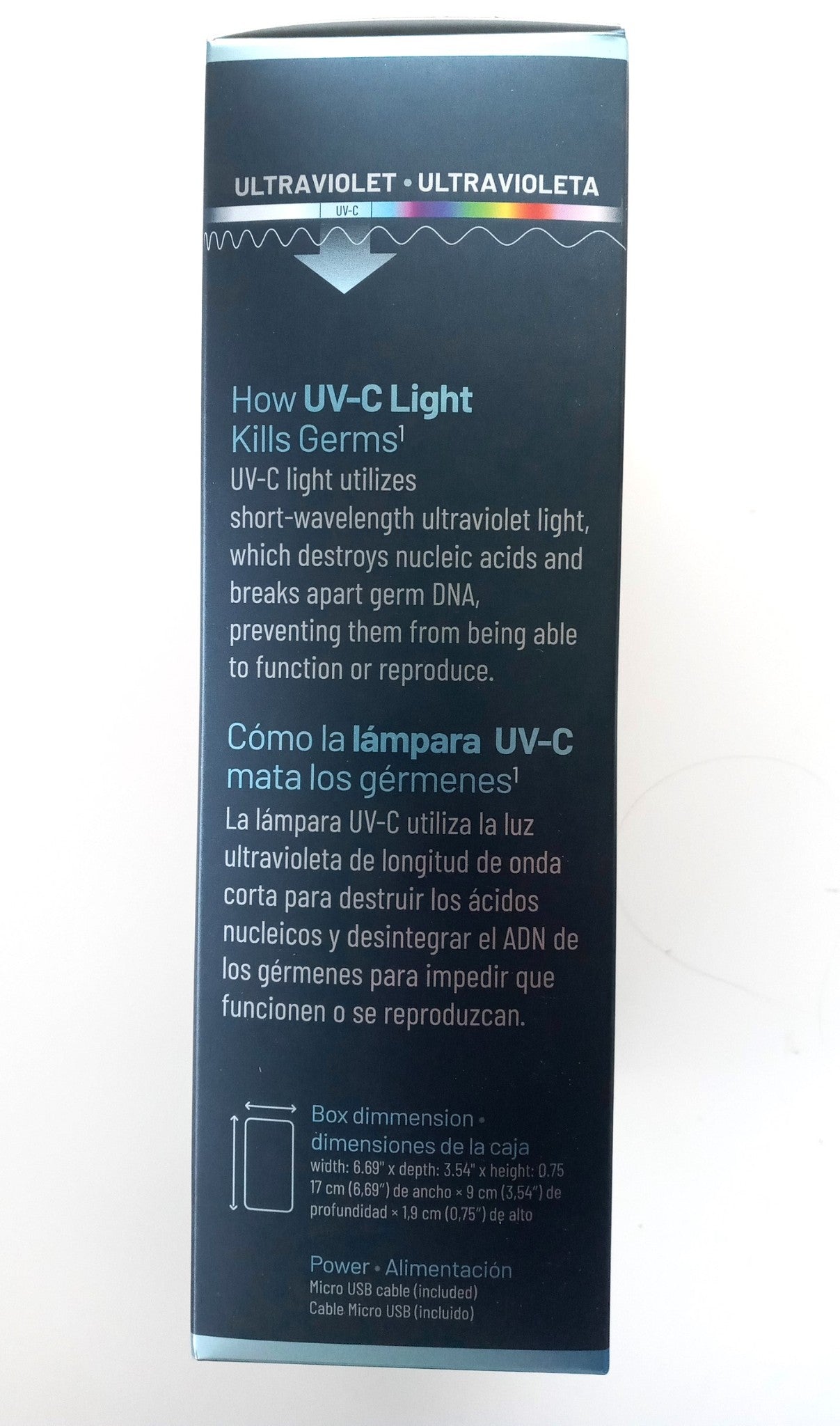 Globe UV-C Light Disinfecting Box, White, Indicator Light, USB Cable Included