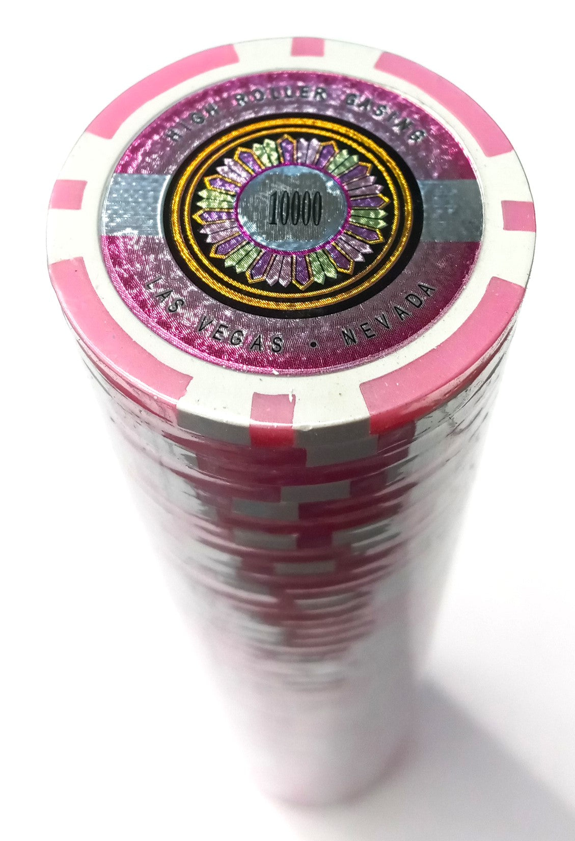 Pink $10,000 High Roller Las Vegas Poker Chips 50pcs