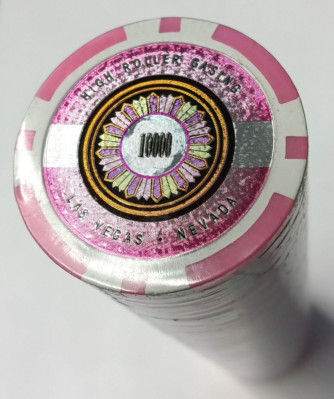 Pink $10,000 High Roller Las Vegas Poker Chips 50pcs