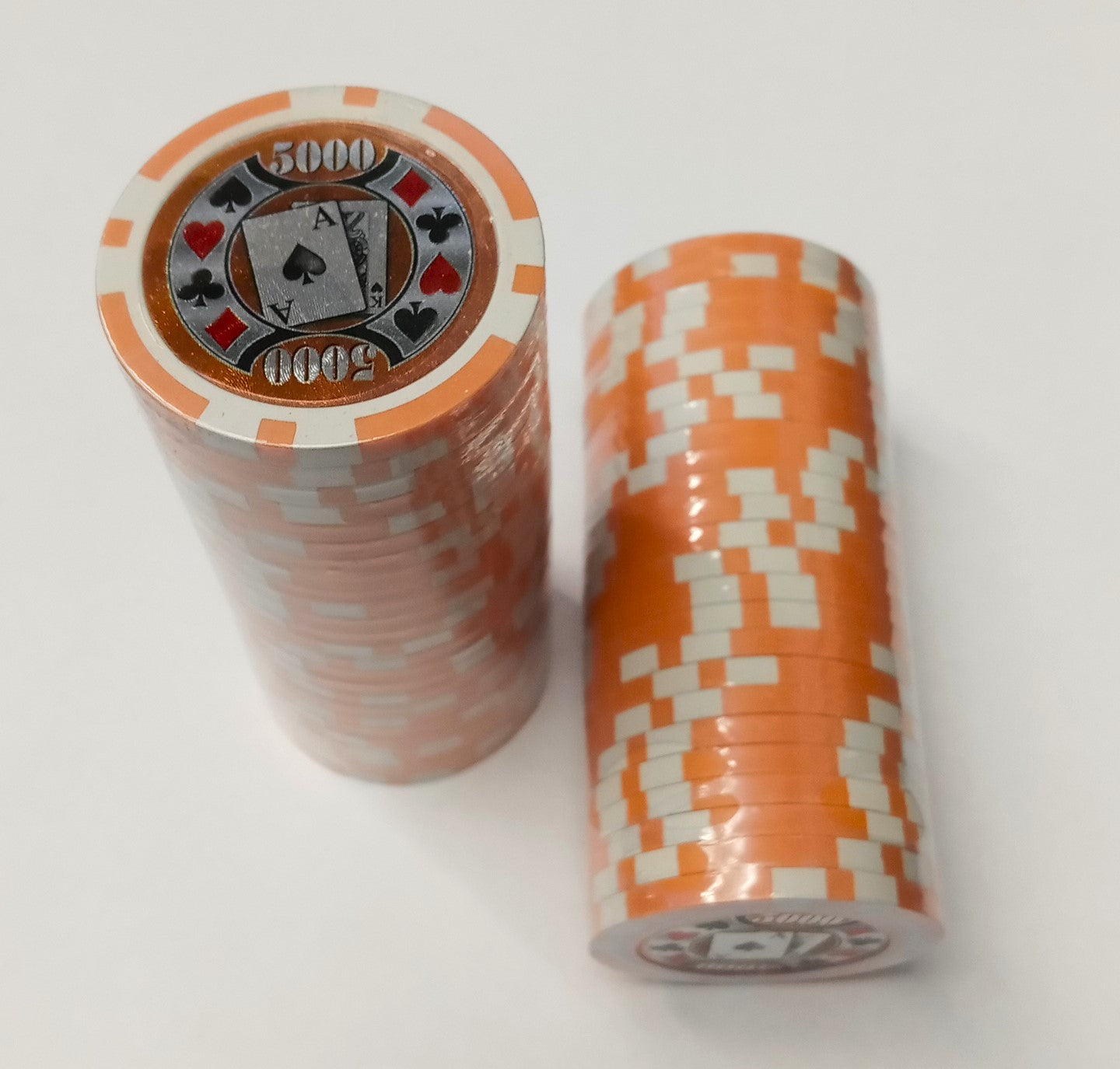 Orange $5,000 Black Jack Poker Chips 50pcs