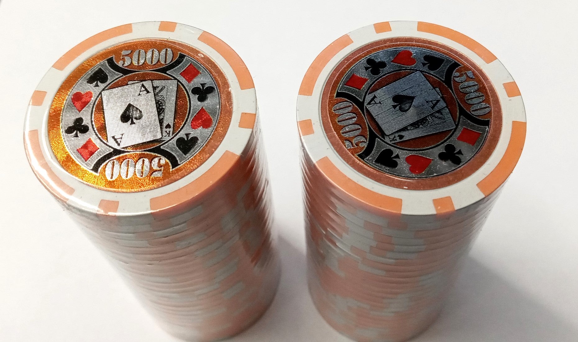 Orange $5,000 Black Jack Poker Chips 50pcs