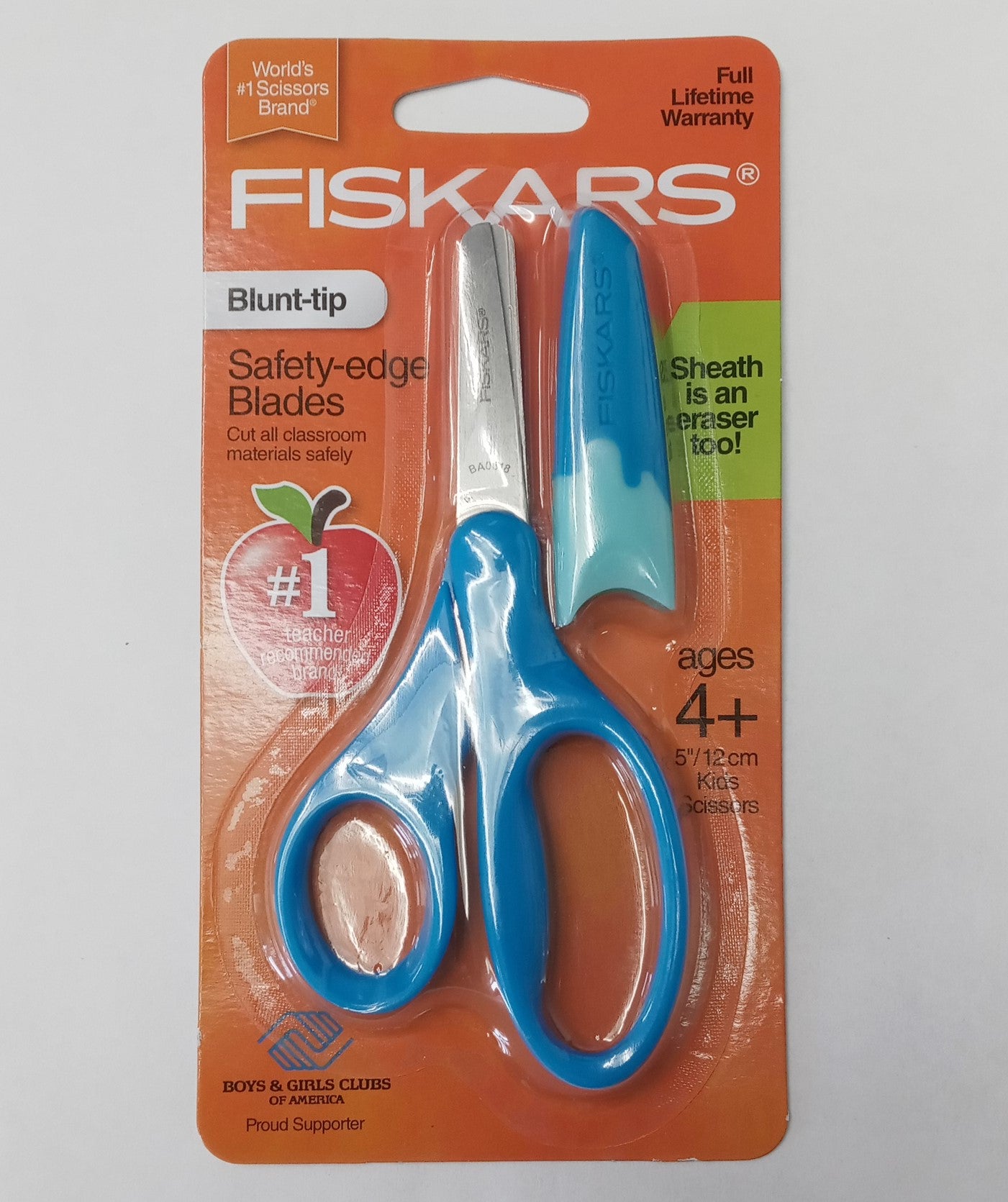 Fiskars 194160 Blunt-Tip Safety-Edge 5" Kids Scissors w/Sheath (assorted colors)