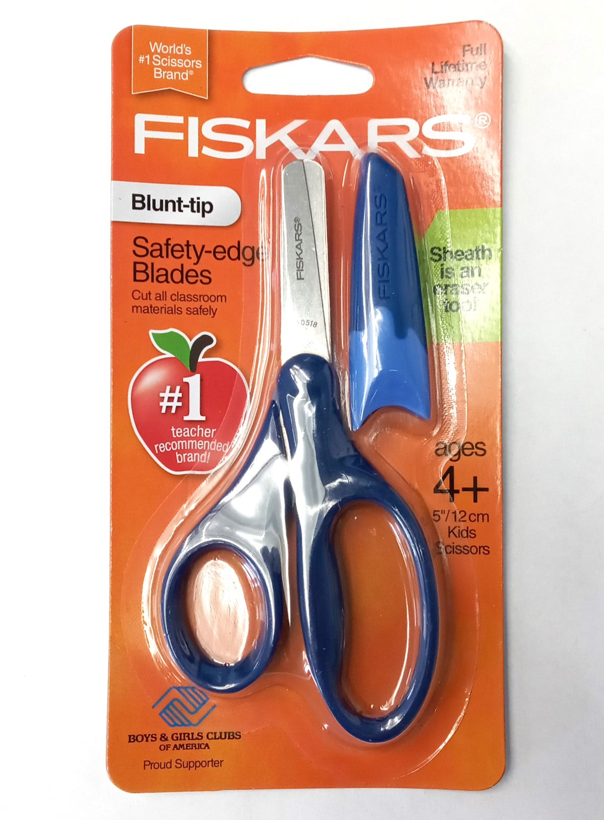 Fiskars 194160 Blunt-Tip Safety-Edge 5" Kids Scissors w/Sheath (assorted colors)