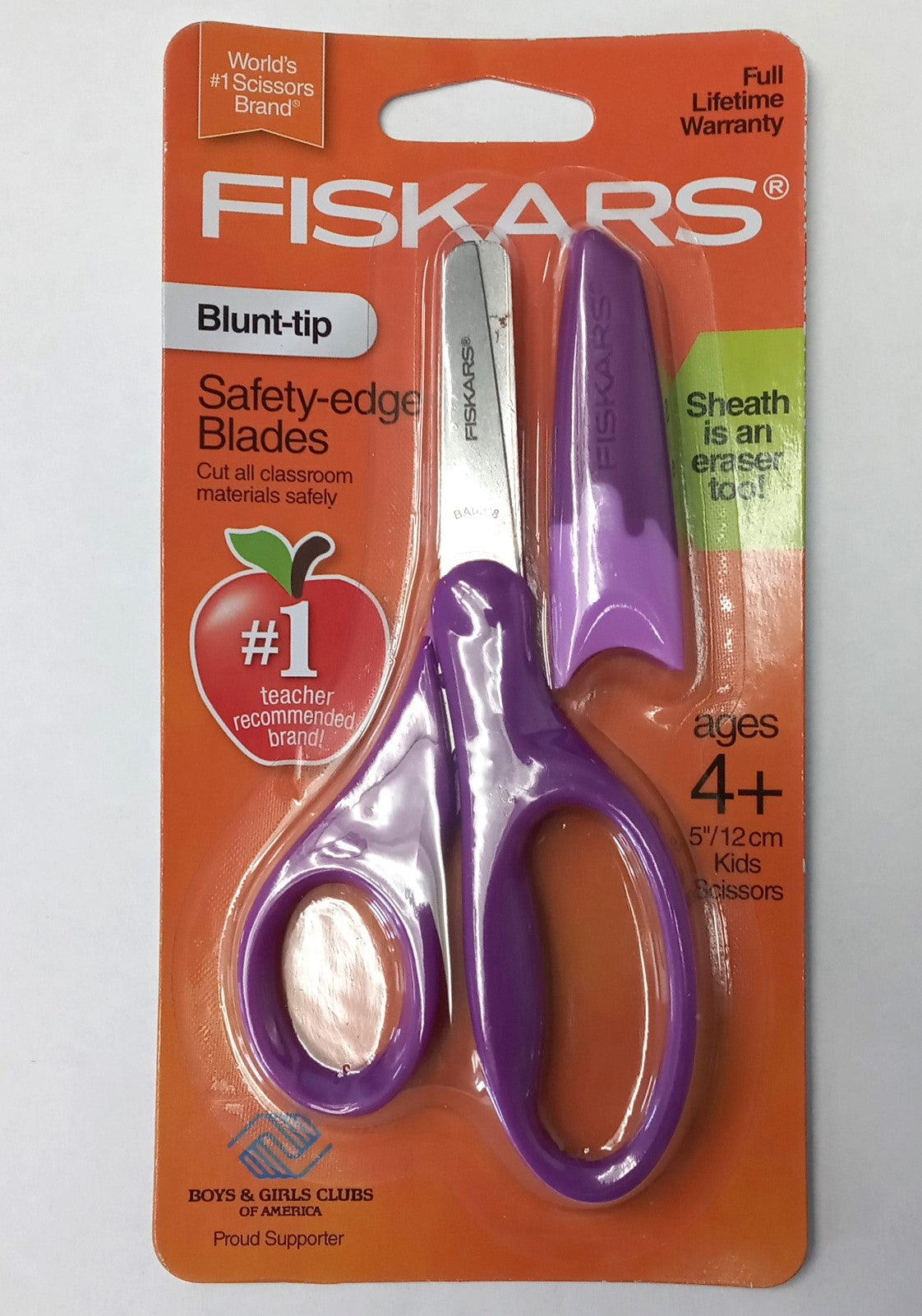 Fiskars 194160 Blunt-Tip Safety-Edge 5" Kids Scissors w/Sheath (assorted colors)