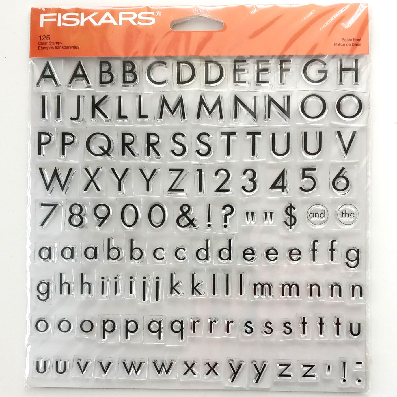 Fiskars 189180 Clear Stamp Set, 126pc Full Alphabet of Basic Font