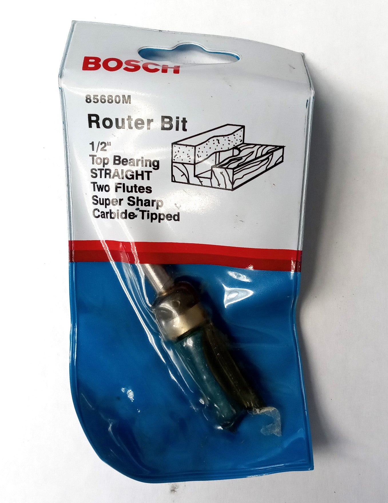 Bosch 85680M 1/2" x 1" Trimming / Cutout Top Bearing Straight Trim Router Bit US