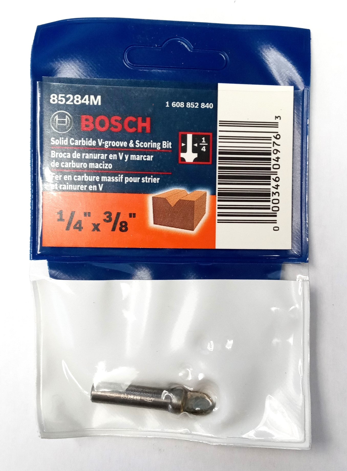 Bosch 85284 1/4-inch Solid Carbide V-groove and Scoring Router Bit