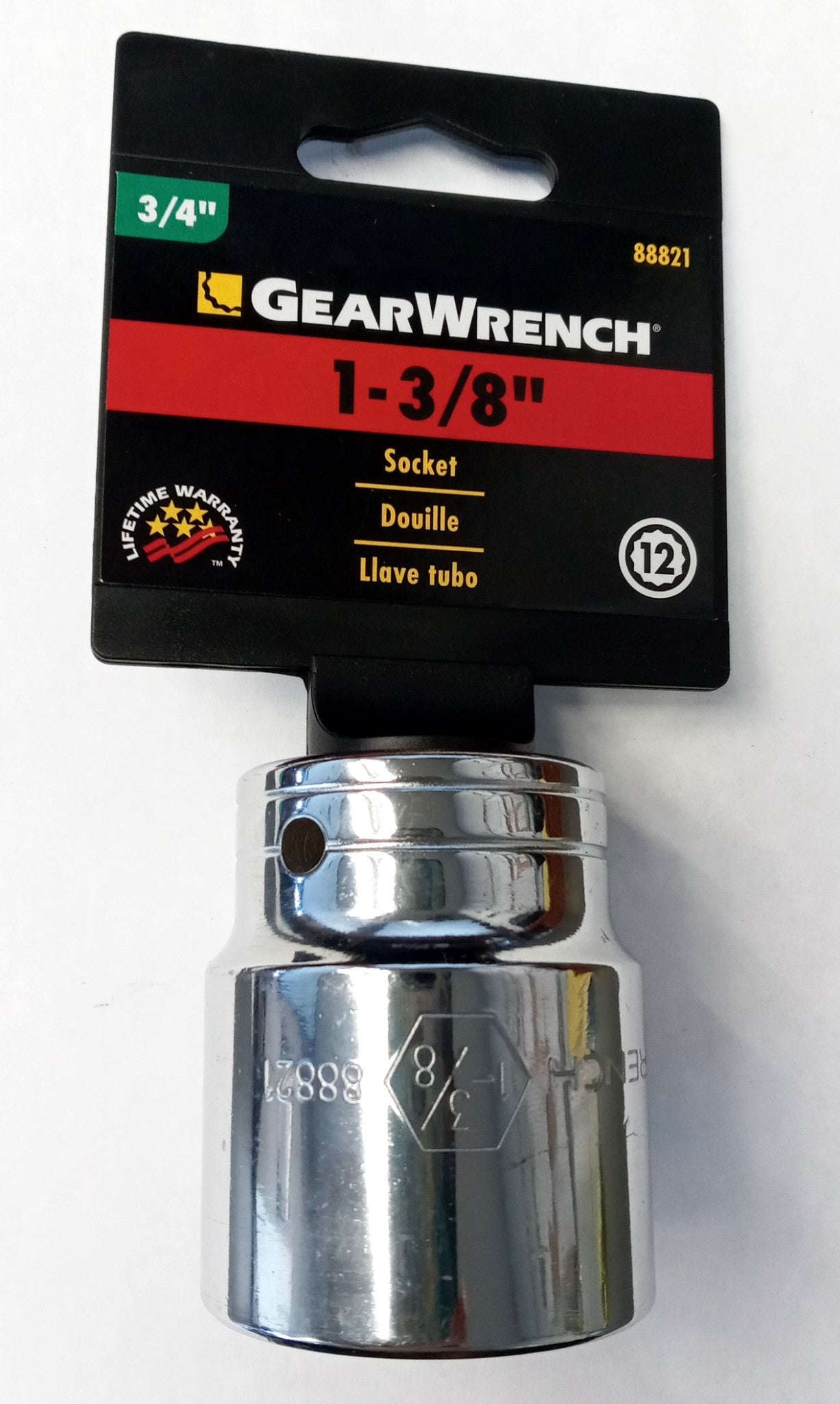 GearWrench 88821 3/4" Drive 1-3/8" Socket 12 Point