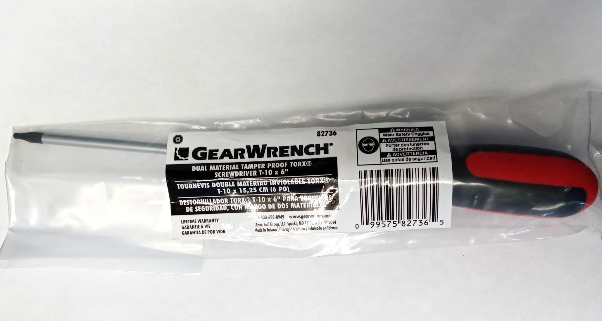 GearWrench 82736 T10 x 6" Tamper Proof Torx Dual Material Screwdriver