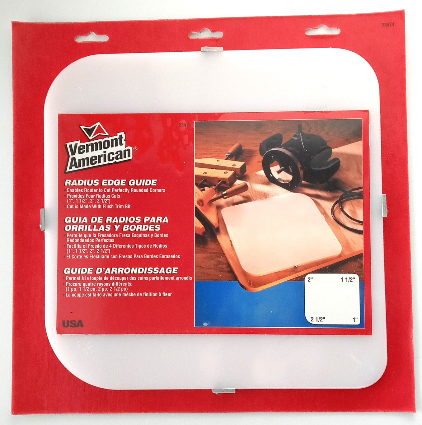 Vermont American 23474 Router Radius Edge Guide 1"to 2-1/2"