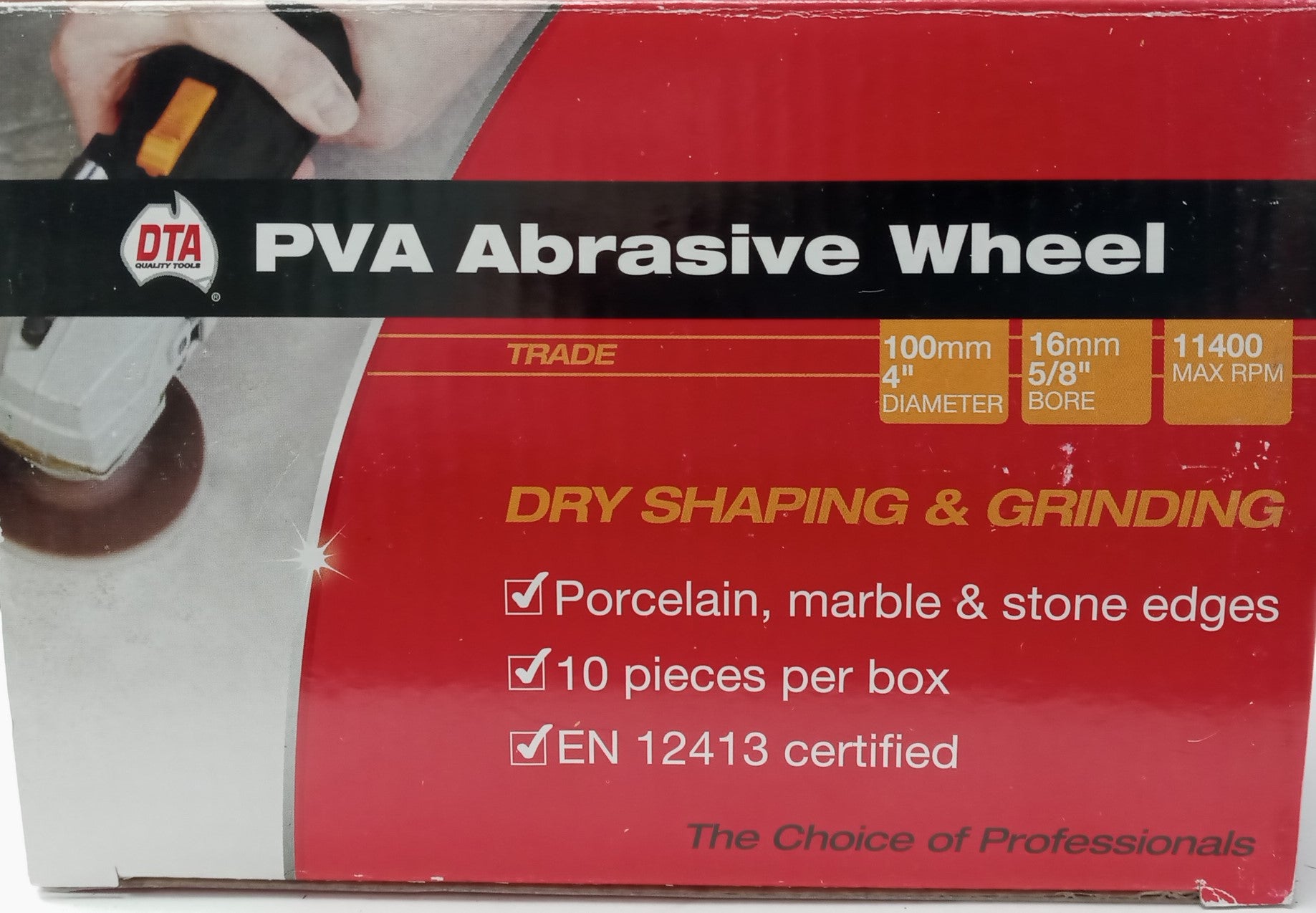 DTA PVA100320-10 PVA 4" Abrasive Polishing Wheel for Porcelain & Stone 10pc 320