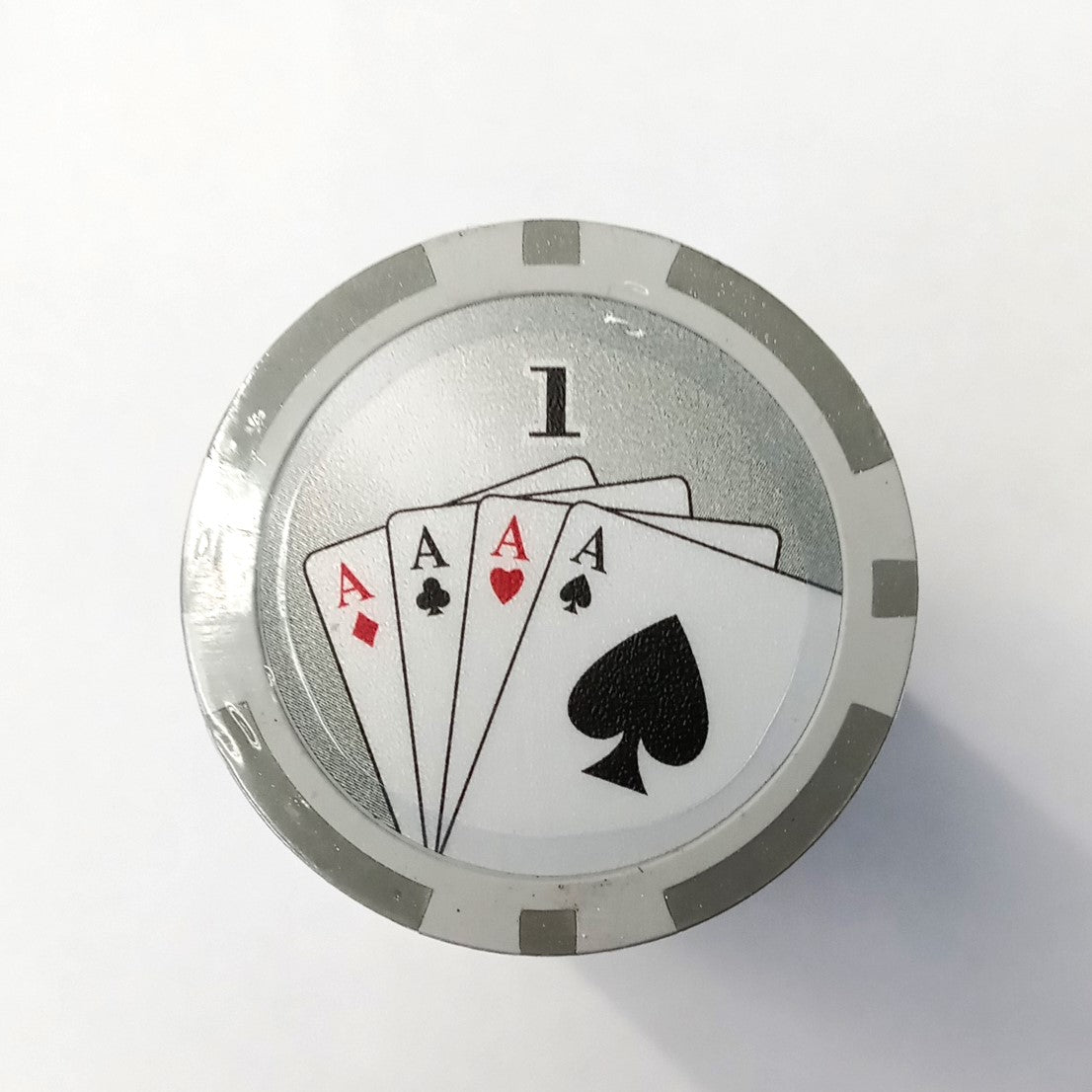 Light Gray $1 Aces, Four of a Kind Hand, Poker Chips 50pcs