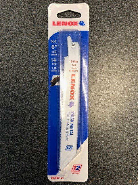LENOX 20564614R 6" x 14 TPI Bi-Metal Reciprocating Saw Blade 5 Pack USA