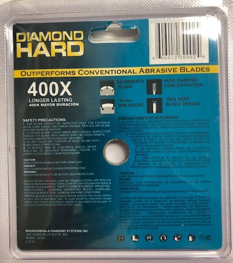 Planet Diamond 21304020 400x 4" Premium Seg Dry/Wet Cutting Diamond Masonry Blad