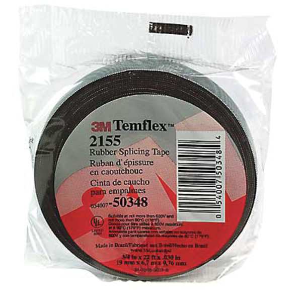 3M Temflex 2155 Rubber Splicing 22-ft Black Electrical Tape