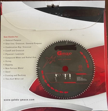 Gmaxx 2400.100H80 10" x 80 Tooth H-ATB Carbide Saw Blade Germany