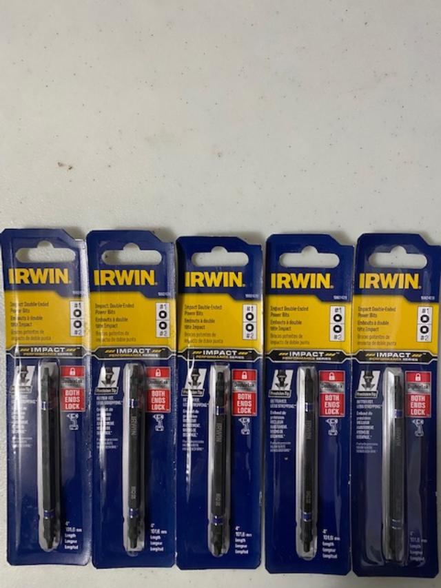 Irwin Tools 1882428 Impact Perf Double Ended #1 Square Screwdriver Power Bit 5pc
