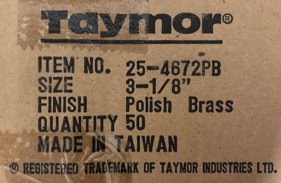 Taymor 25-4672PB Polished Brass 3-1/8" Spring Doorstop 50pcs.