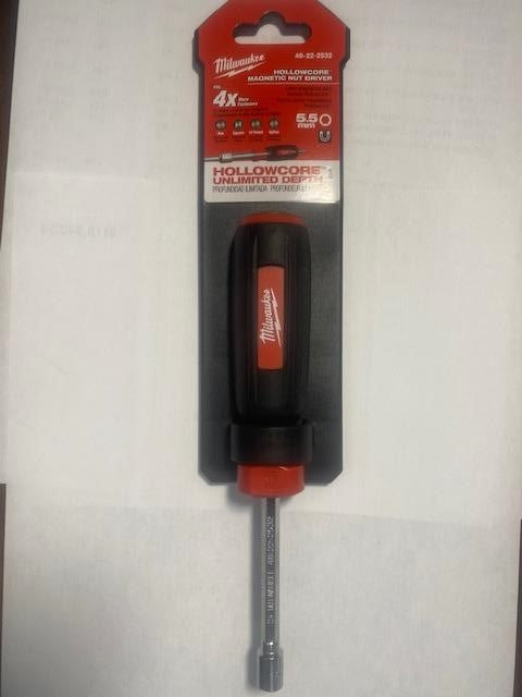 MILWAUKEE 48-22-2532 Metric Nut Driver 5.5mm Hollow Shaft Magnetic