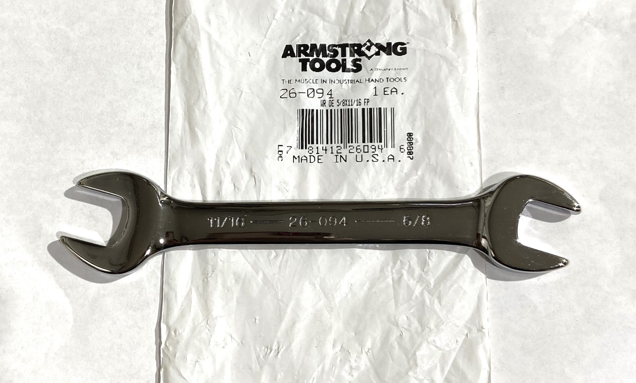 Armstrong 26-094 5/8-in x 11/16-in Open End Wrench