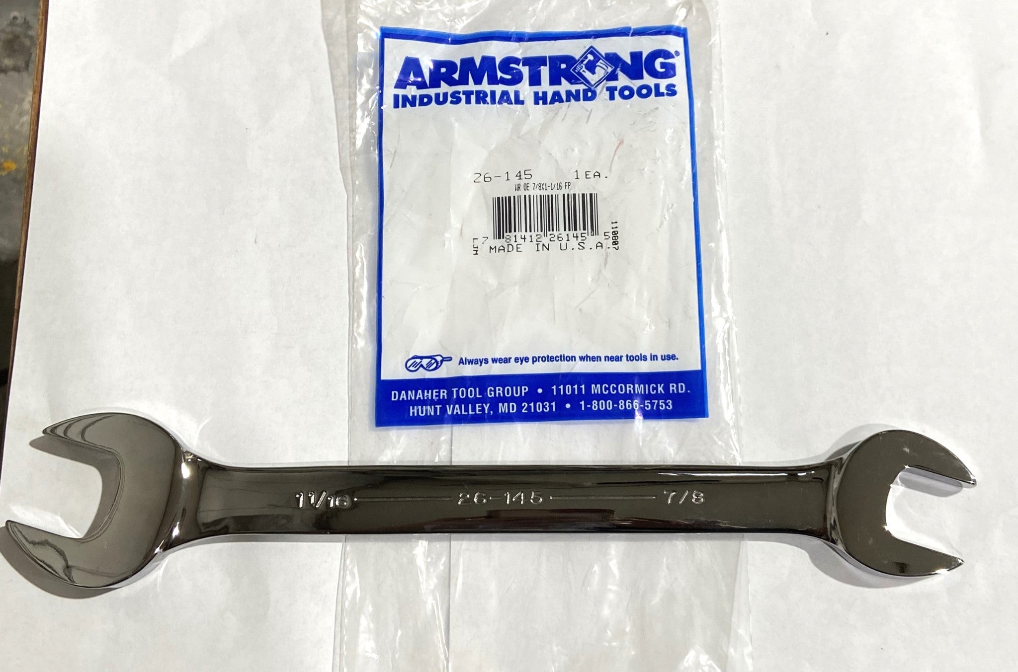 Armstrong Tools 26-145, Open End Wrench 7/8 X 1-1/16" USA #6