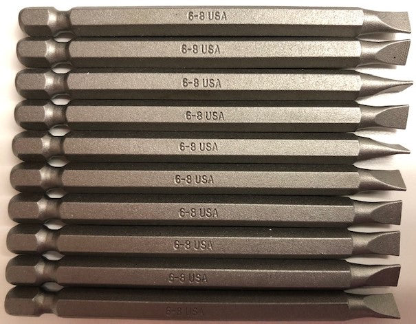 Allen 2610935867 6-8 x 3½" Slotted Grey with Ribs Bit USA 10 Pieces