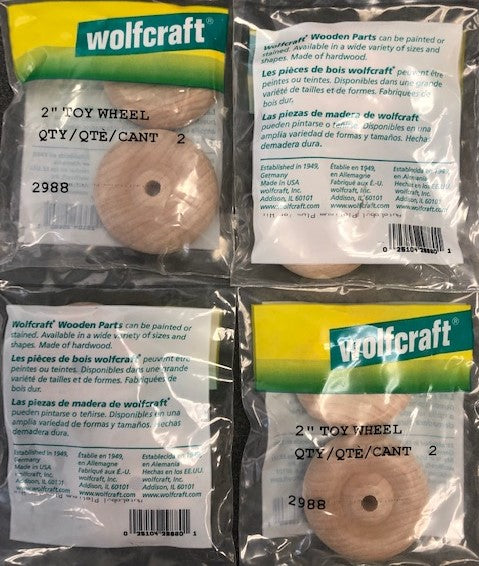 Wolfcraft 2988 2" Wood Toy Wheel 4 Packs of 2 (8 Wheels) USA