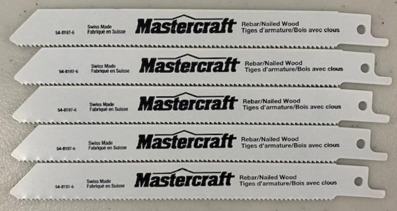 Mastercraft by Bosch 16-30209 6" x 18 TPI Bi-Metal Recip Saw Blades (5pcs) Swiss
